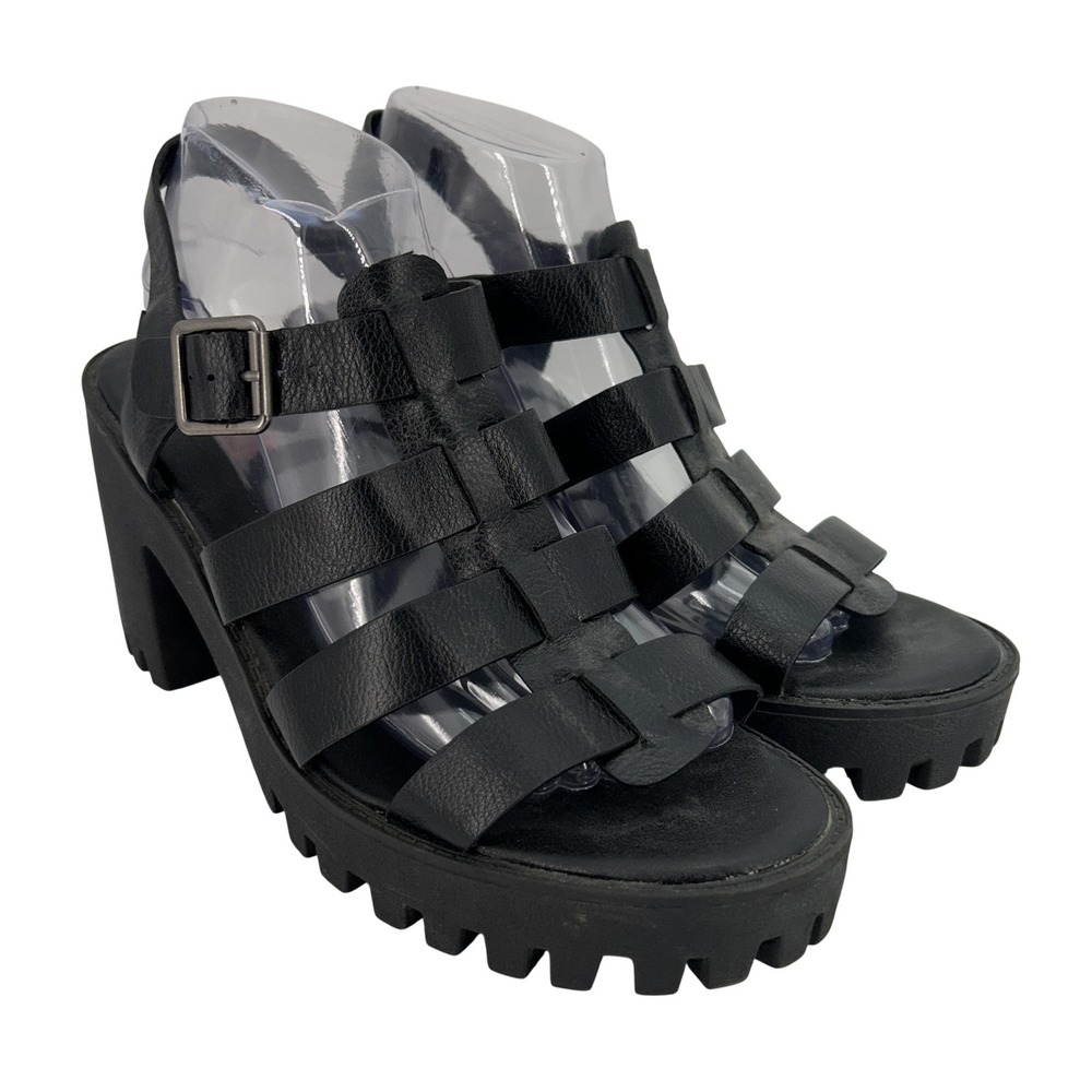 Vintage UNIONBAY Platform Shoes Womens Size 9 Lexie Strappy Lug Sole Block Y2K